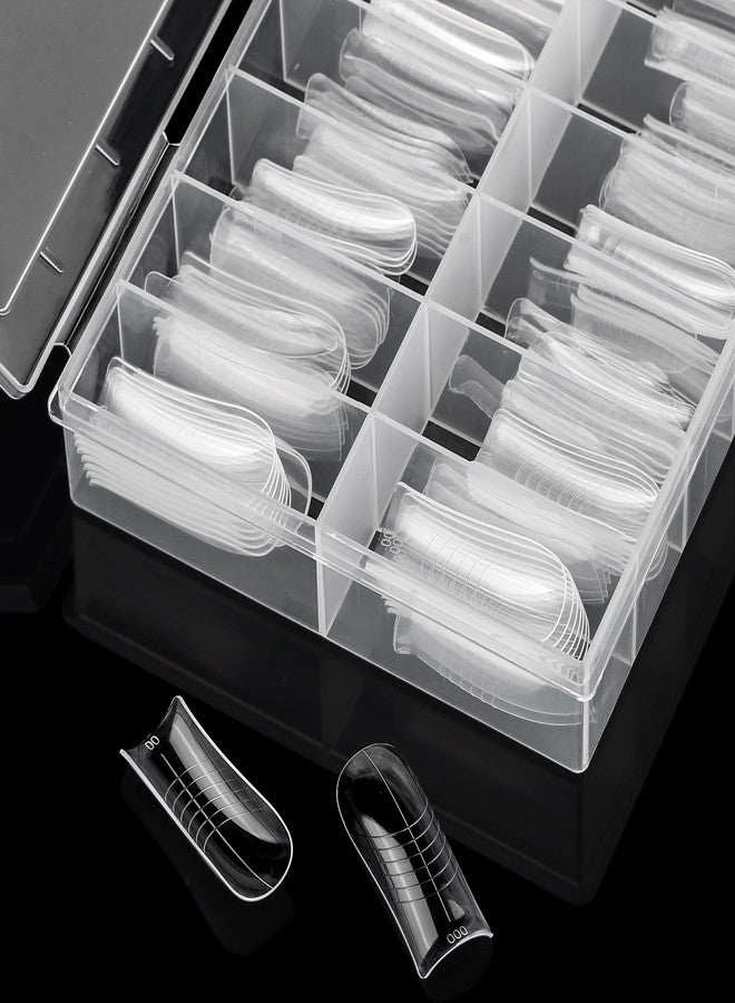 NMKL38 Diy 140PCS Clear Dual Nail Forms Full Cover Nail Mold Tips Arched Almond Acrylic Nail Extension Tools for Poly Gel Nail Art Salon (TI20F) - Image 2